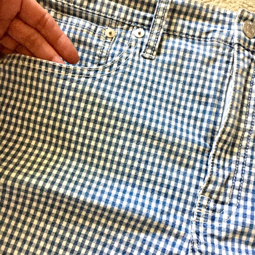 Madewell high rise denim blue white gingham short size 27 - Picture 7 of 8
